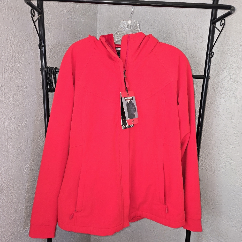 NWT Bright Red Zip-Up Jacket With Hood